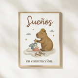 Lámina decorativa infantil – Sueños en construcción