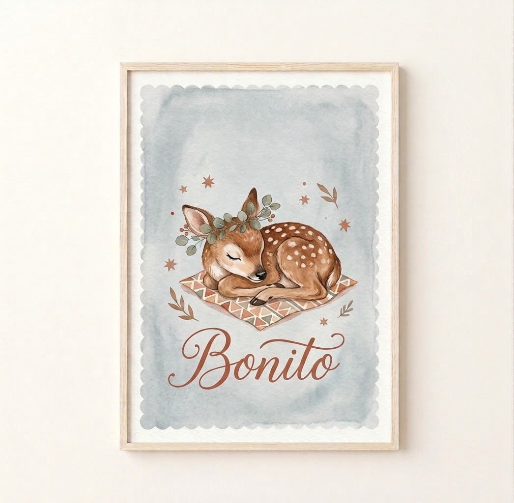 Lámina decorativa infantil «Bonito» en A4 y A3 – Viva La Home