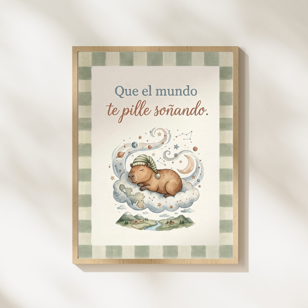 Lámina infantil «Que el mundo te pille soñando» – Viva La Home