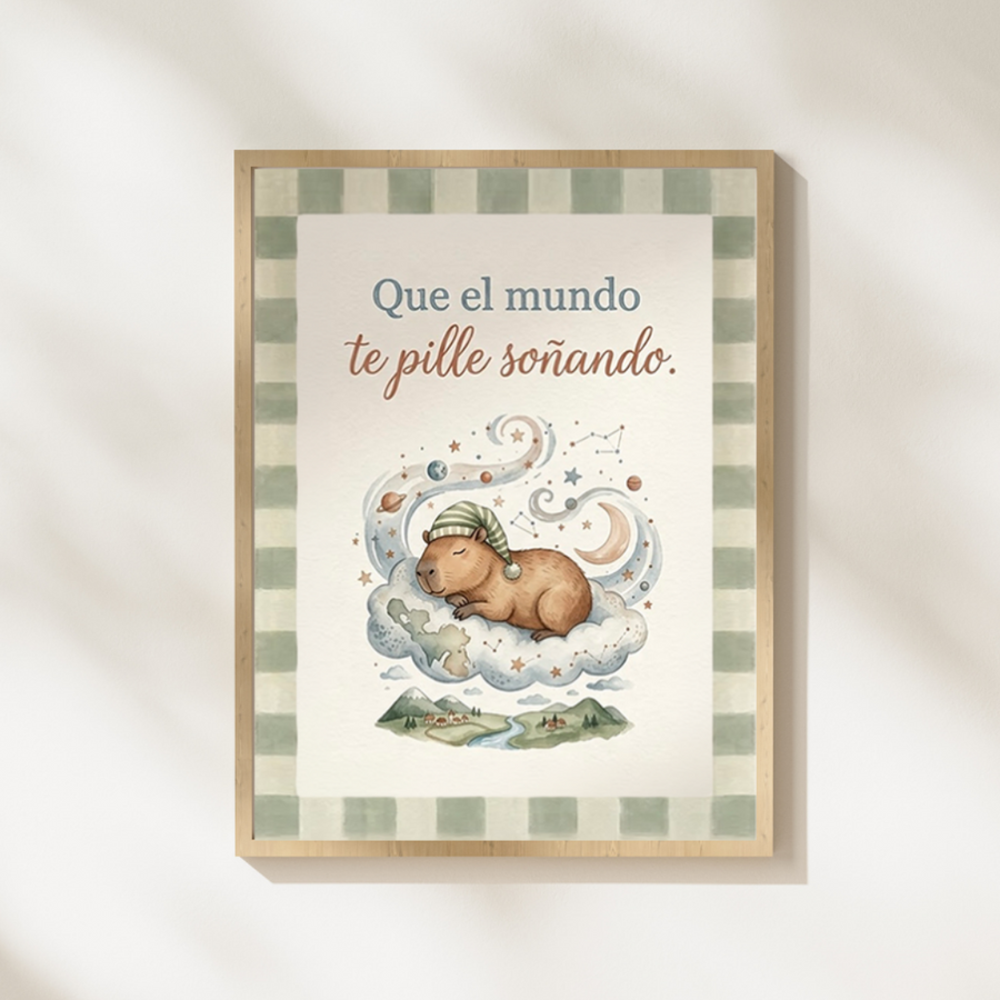 Lámina infantil «Que el mundo te pille soñando» – Viva La Home
