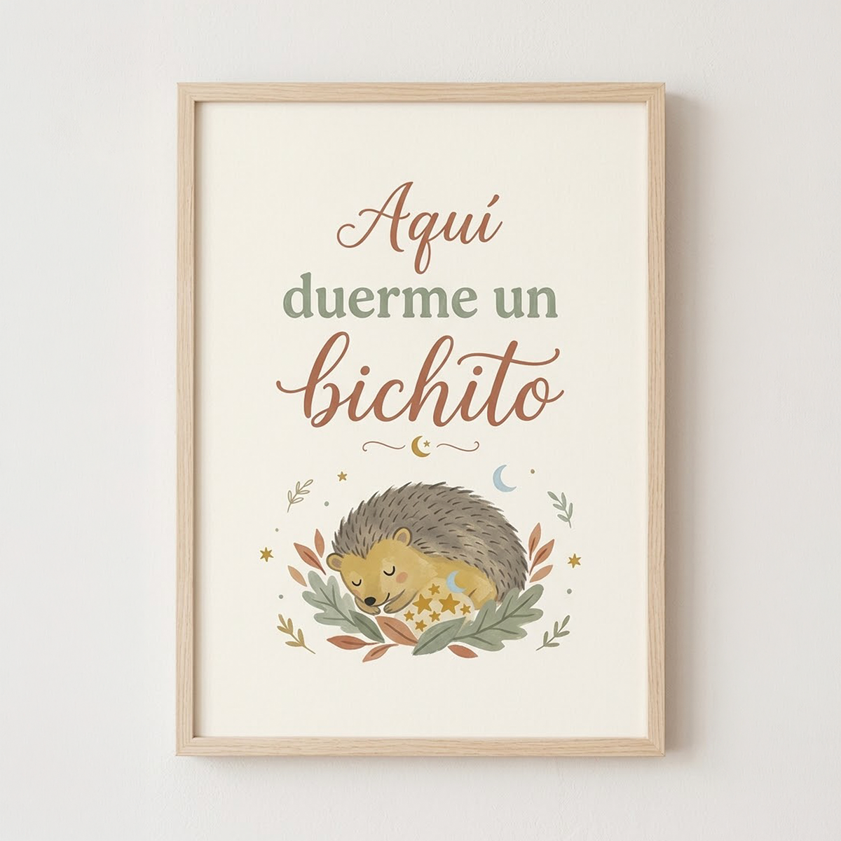 Lámina decorativa infantil «Aquí duerme un bichito» en A4 y A3 – Viva La Home