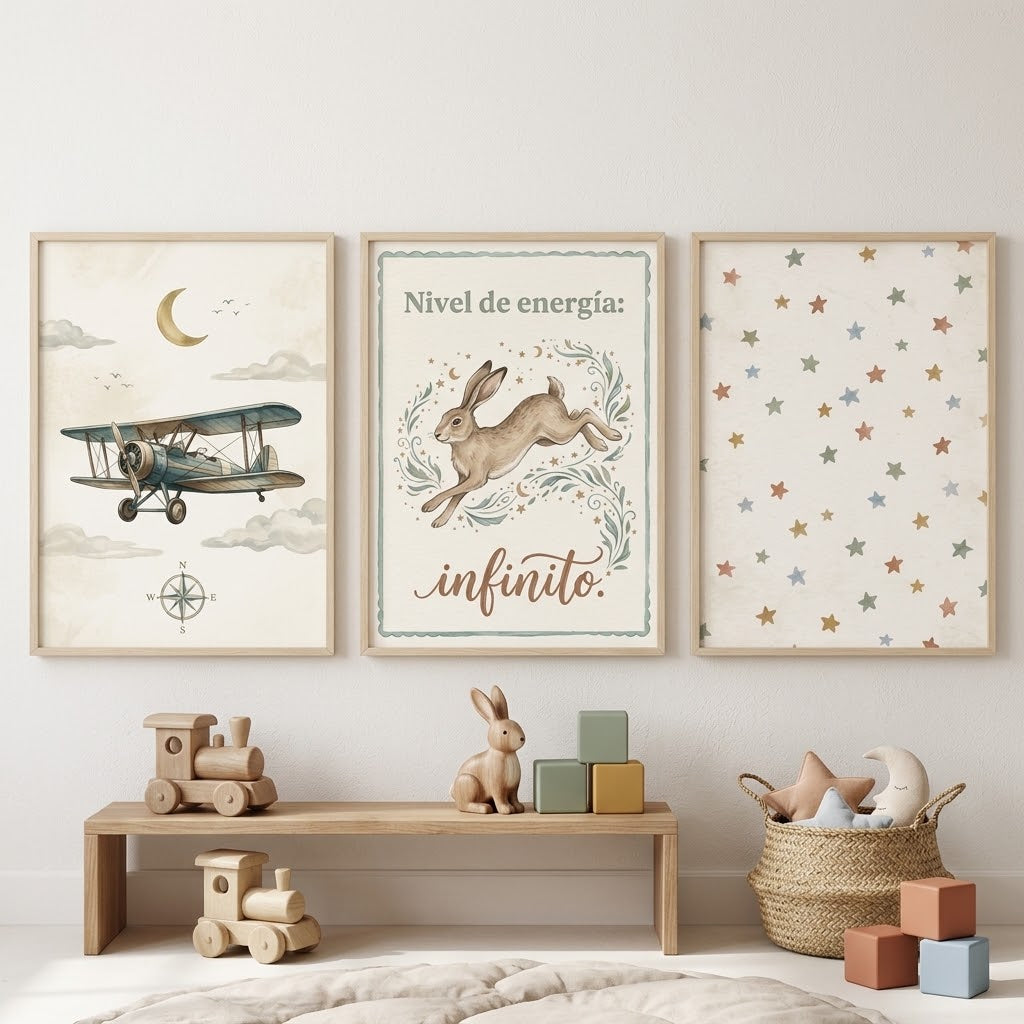Lámina «Nivel de energía: infinito» para decorar habitación infantil – Viva La Home