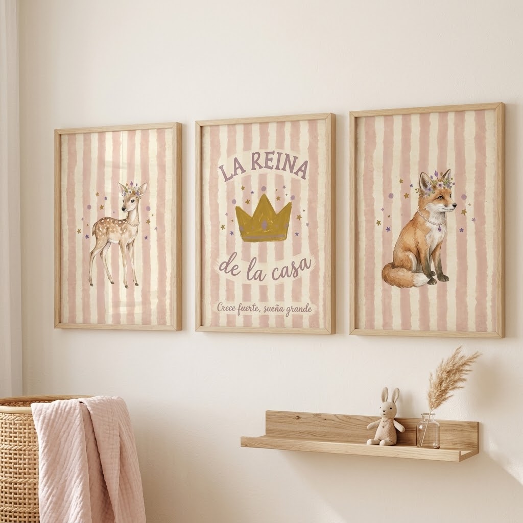 Lámina «La reina de la casa» para decorar habitación infantil – Viva La Home