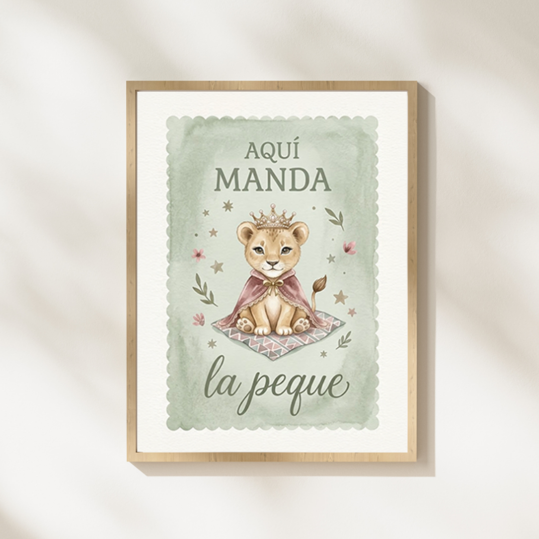 Lámina infantil «Aquí manda la peque» – Viva La Home