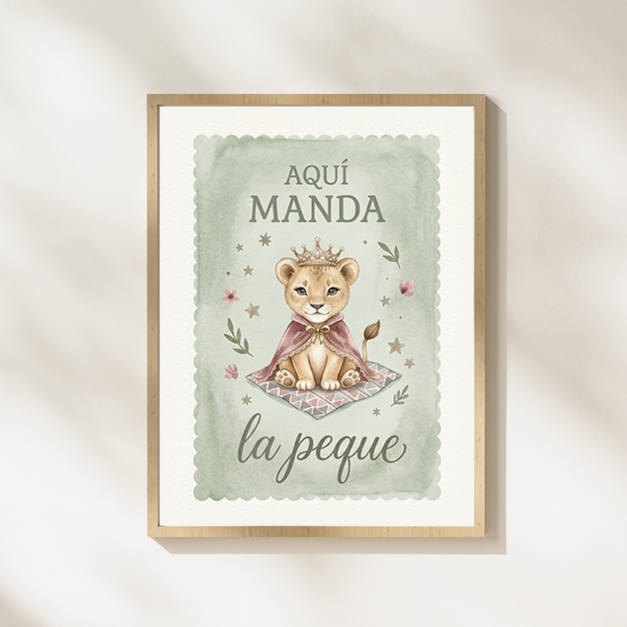 Lámina infantil «Aquí manda la peque» – Viva La Home