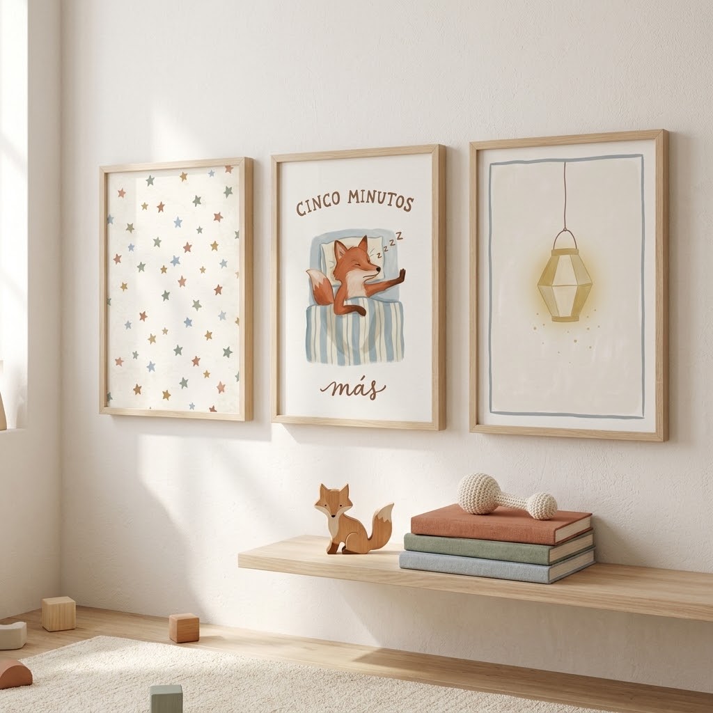 Lámina «Cinco minutos más» para decorar habitación infantil – Viva La Home