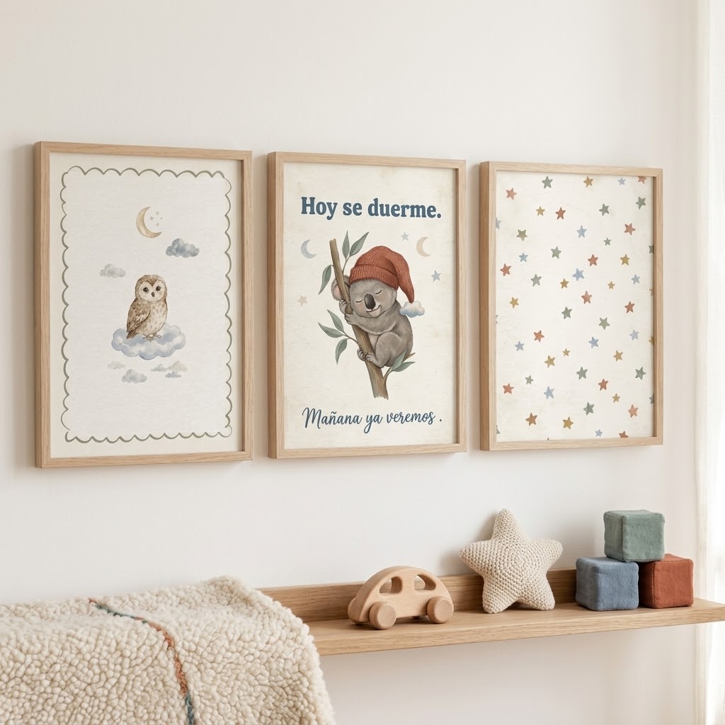 Lámina «Hoy se duerme, mañana ya veremos» para decorar habitación infantil – Viva La Home