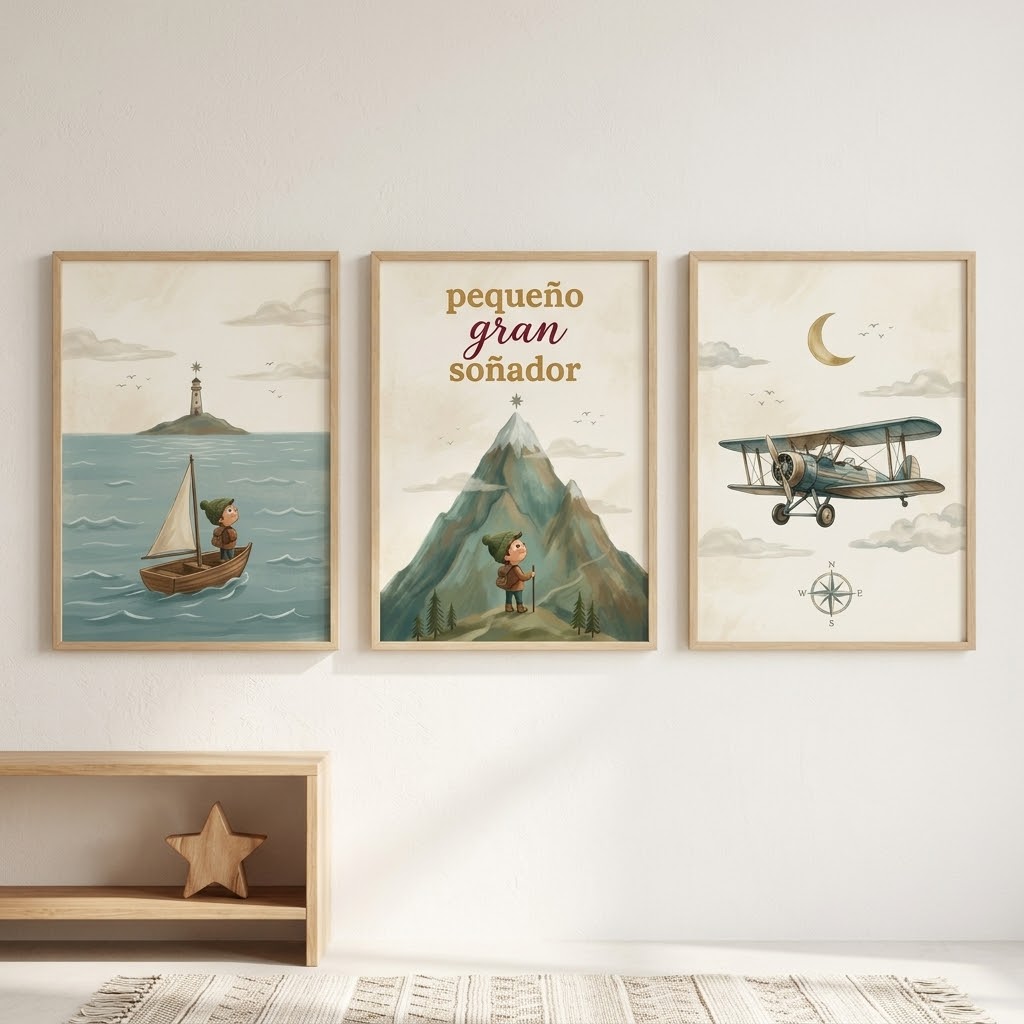 Lámina «Rumbo a la aventura» para decorar habitación infantil – Viva La Home