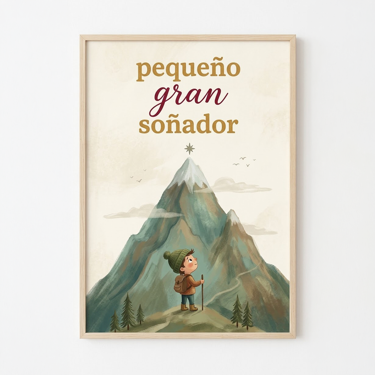 Lámina decorativa infantil «Pequeño gran soñador» en A4 y A3 – Viva La Home