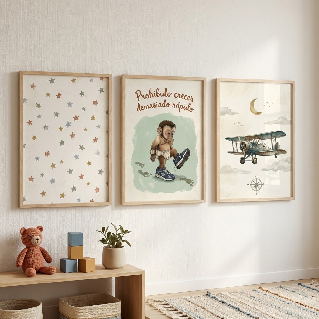 Lámina «Prohibido crecer demasiado rápido» para decorar habitación infantil – Viva La Home
