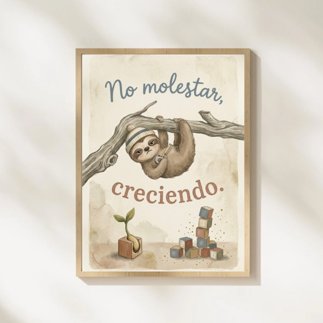 Lámina infantil «No molestar, creciendo» – Viva La Home