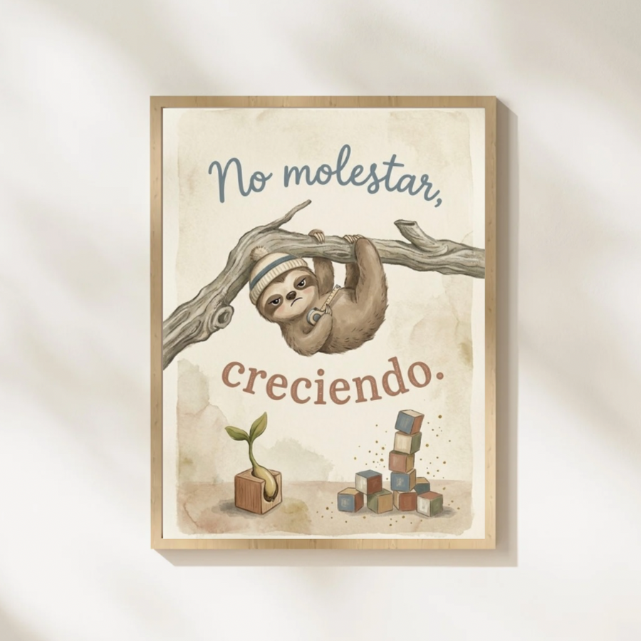 Lámina infantil «No molestar, creciendo» – Viva La Home