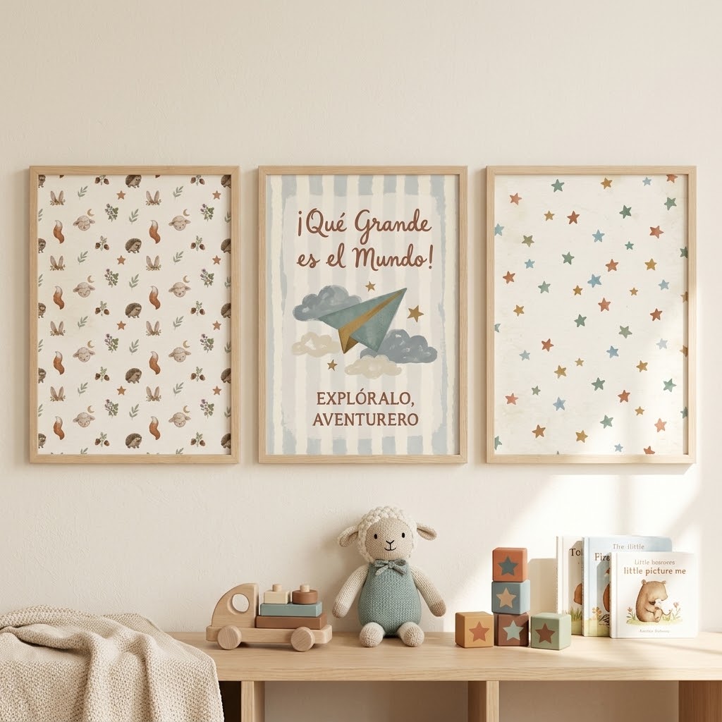 Lámina «¡Qué grande es el mundo!» para decorar habitación infantil – Viva La Home