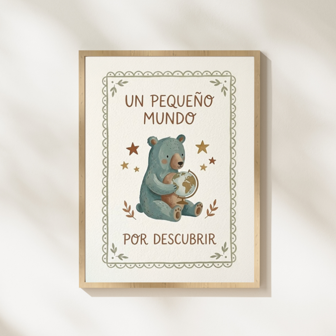 Lámina infantil «Un pequeño mundo por descubrir» – Viva La Home