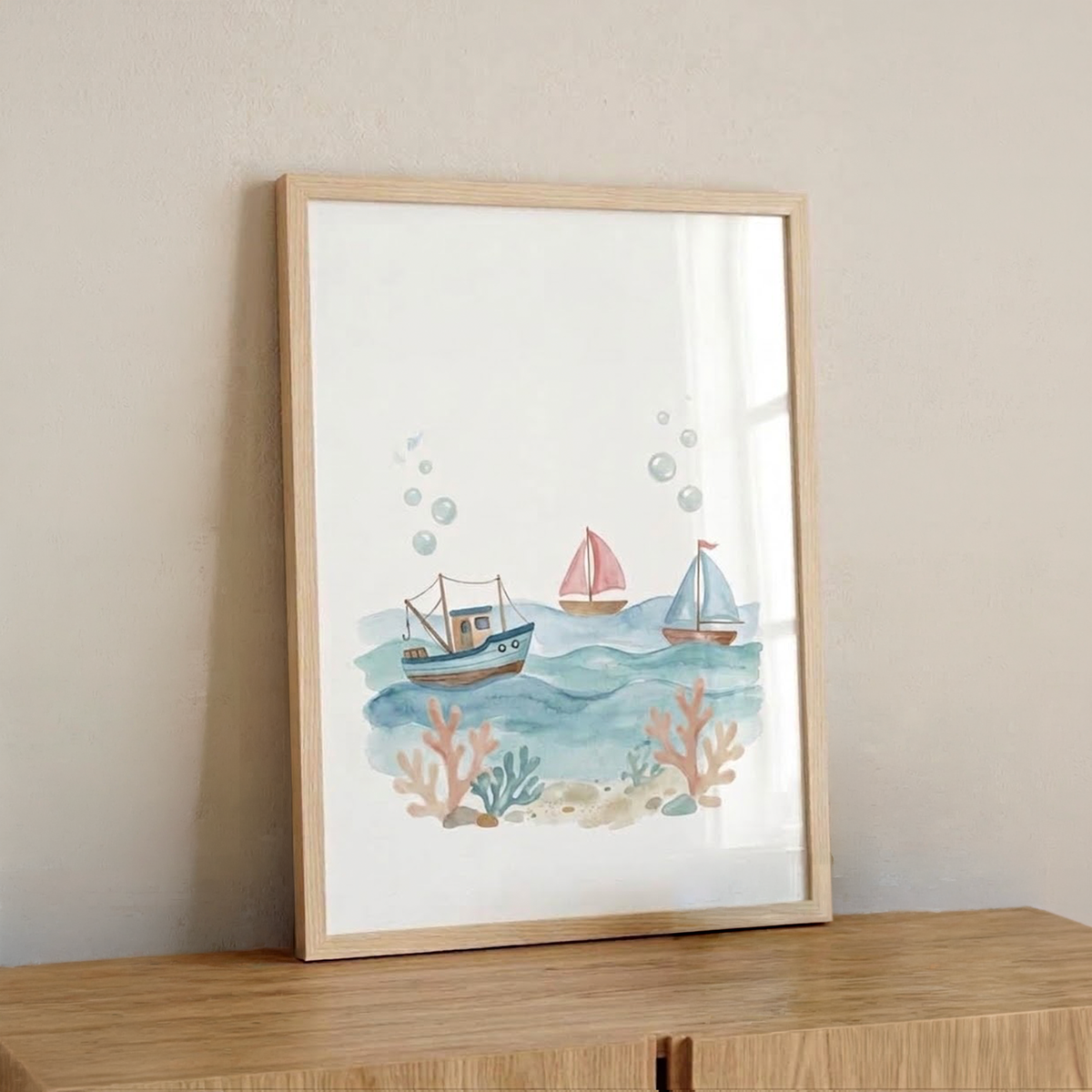 Lámina decorativa infantil «Aventuras en el mar» en A4 y A3 – Viva La Home